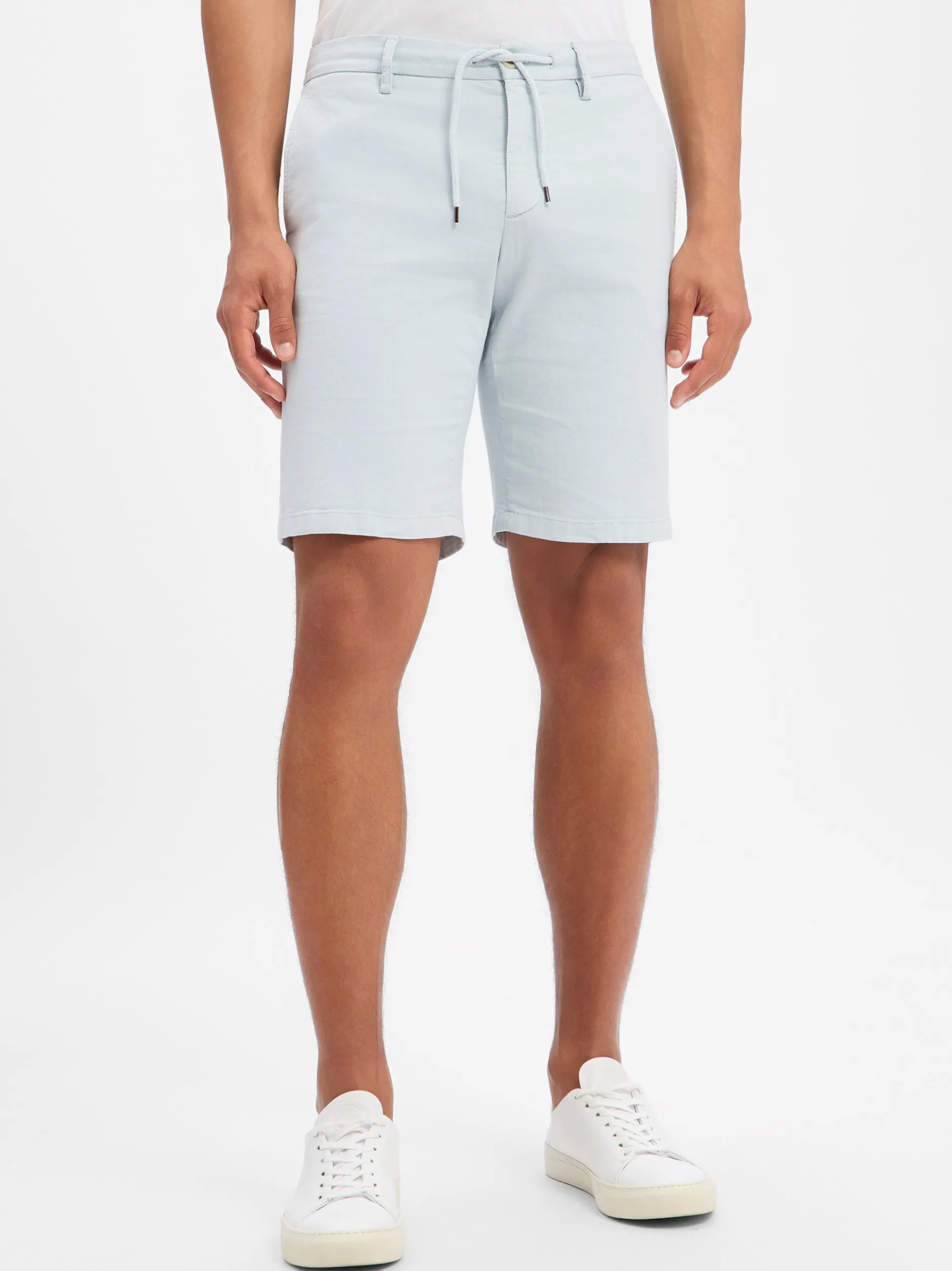 Alberto Herren Bermuda mit Leinen in hellblau