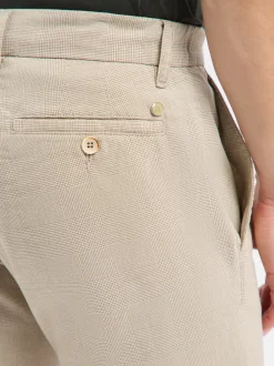 Alberto Herren Chino mit Leinen-Anteil - Lou in beige ecru