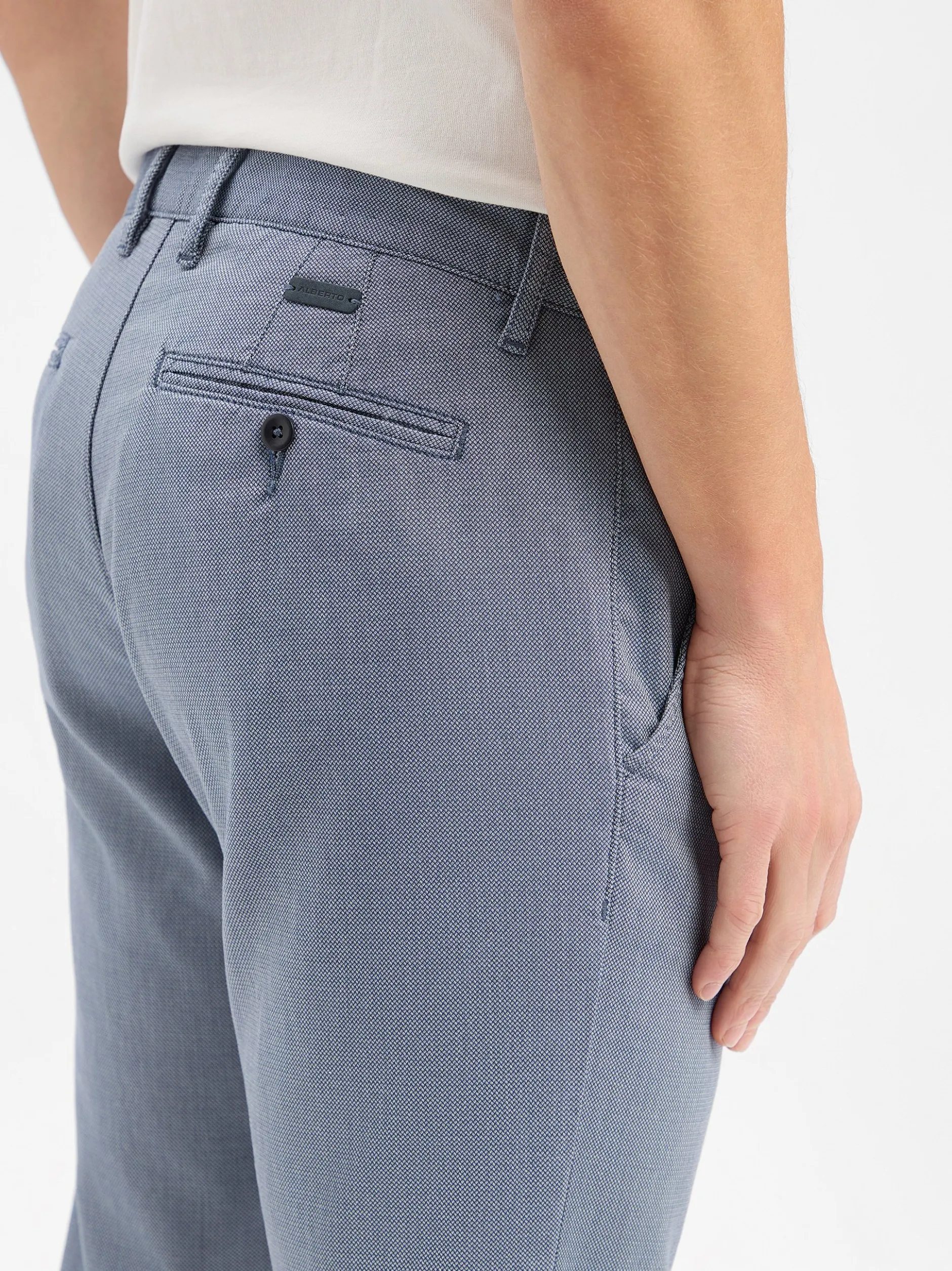 Alberto Herren Stoffhose - Lou-J in marine weiß