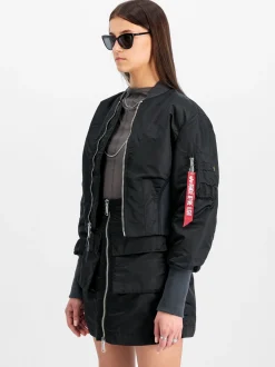 Alpha Industries Damen Bomberjacke in schwarz