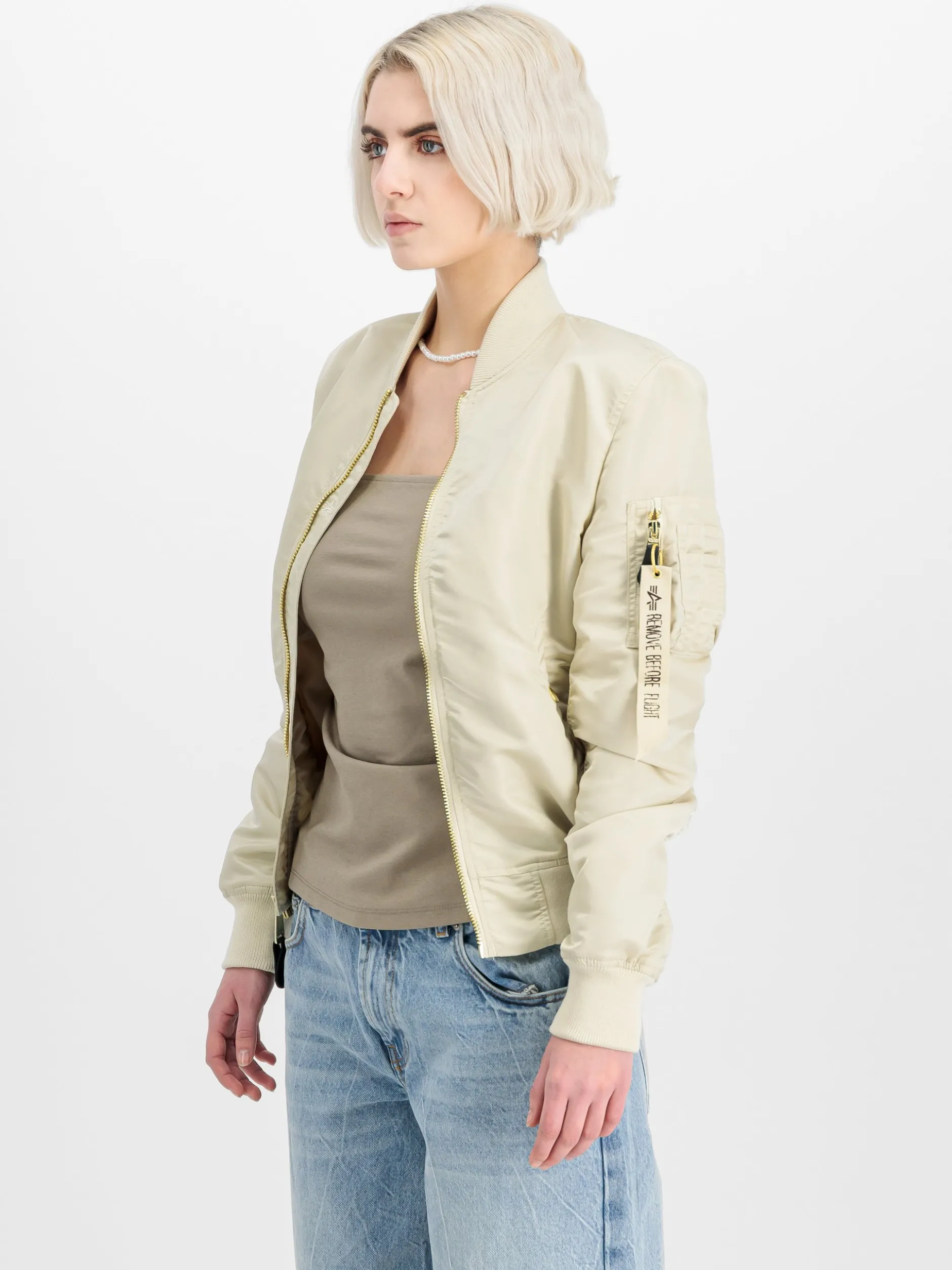 Alpha Industries Damen Bomberjacke in beige
