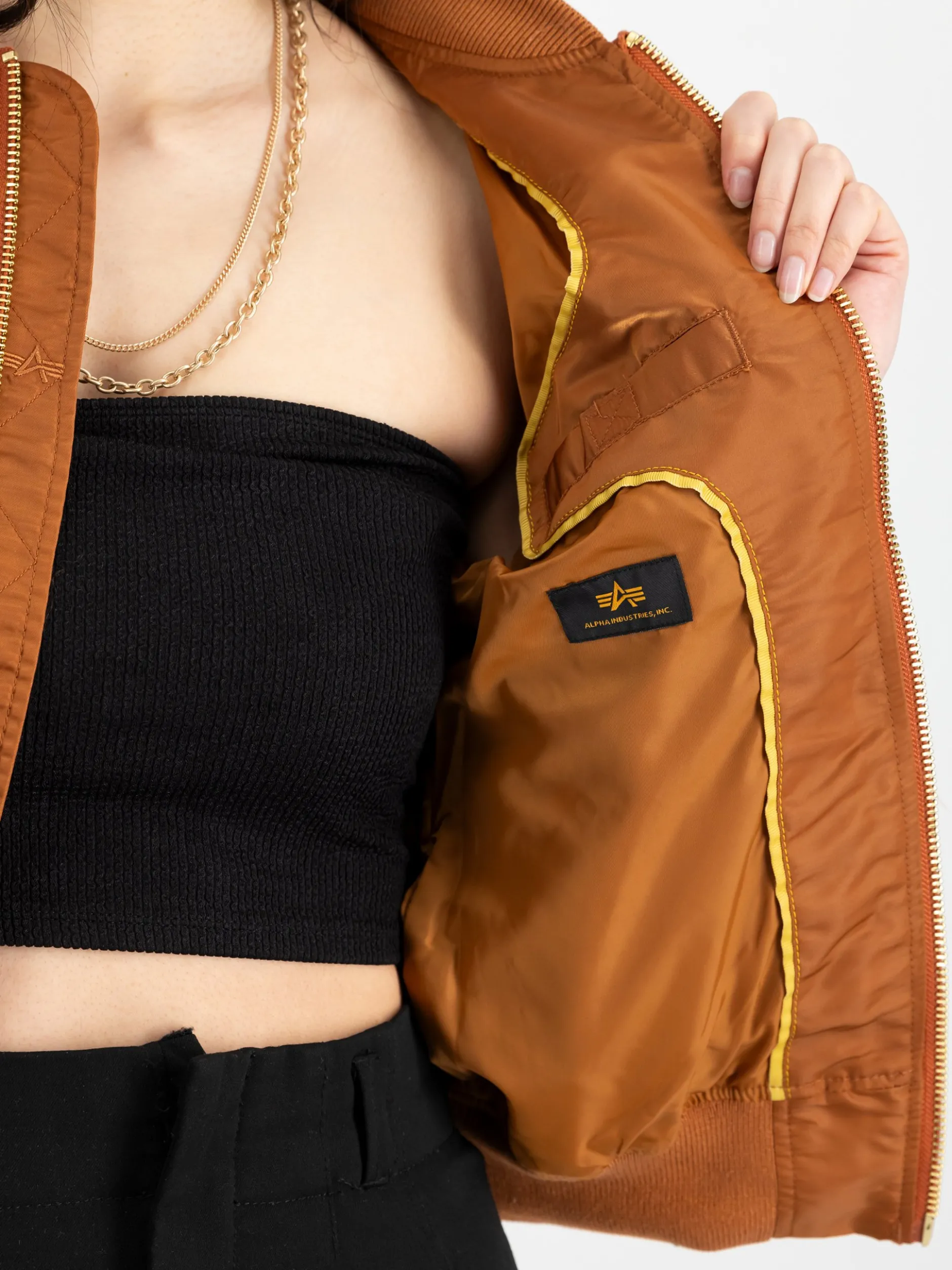 Alpha Industries Damen Bomberjacke in cognac