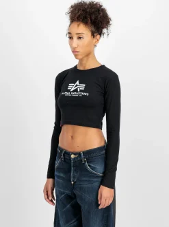 Alpha Industries Damen Langarmshirt in schwarz
