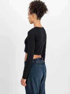 Alpha Industries Damen Langarmshirt in schwarz