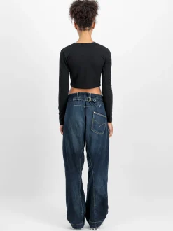 Alpha Industries Damen Langarmshirt in schwarz