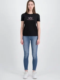 Alpha Industries Damen T-Shirt in schwarz
