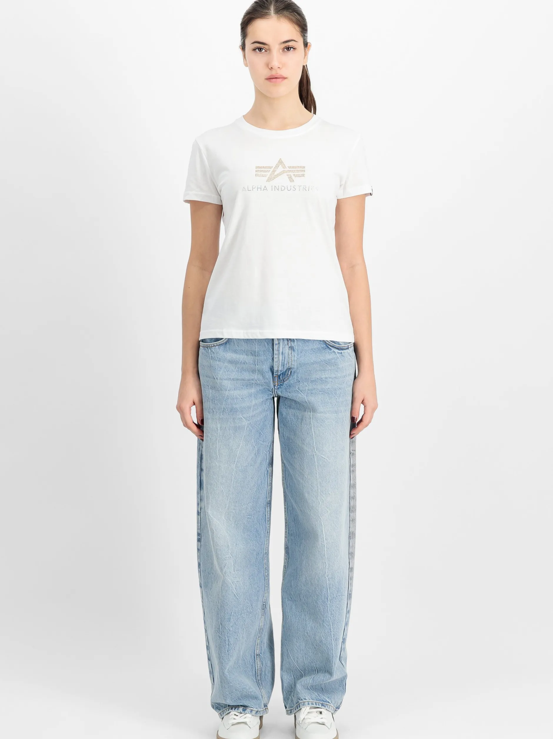 Alpha Industries Damen T-Shirt in weiß