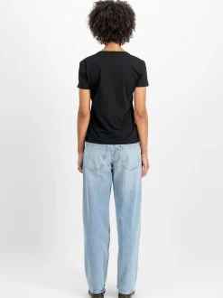 Alpha Industries Damen T-Shirt in schwarz