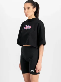 Alpha Industries Damen T-Shirt in schwarz