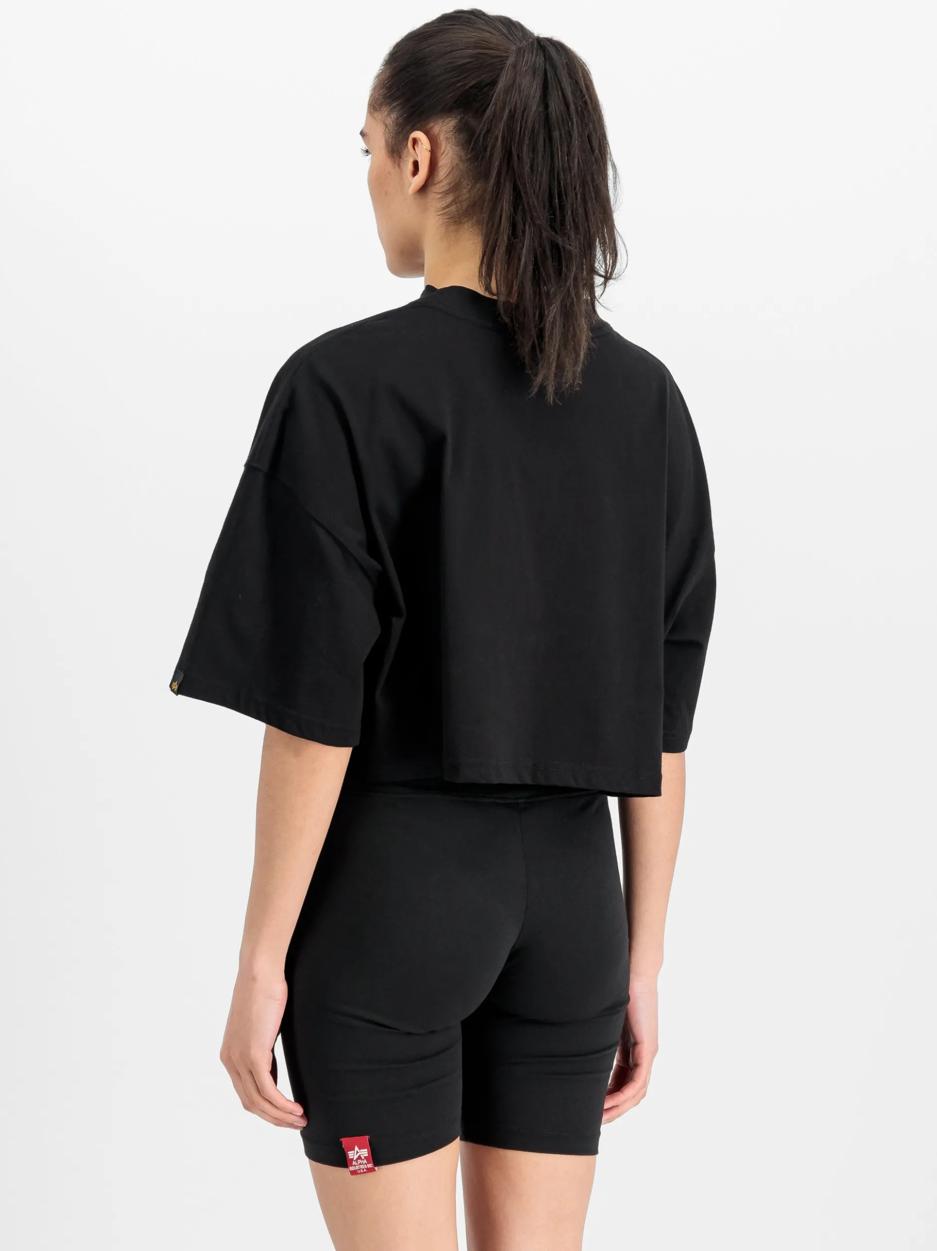 Alpha Industries Damen T-Shirt in schwarz