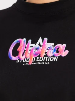 Alpha Industries Damen T-Shirt in schwarz