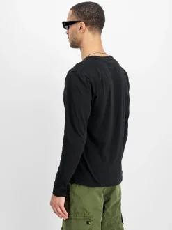 Alpha Industries Herren Langarmshirt in schwarz