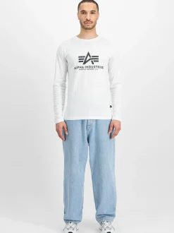 Alpha Industries Herren Langarmshirt in weiß