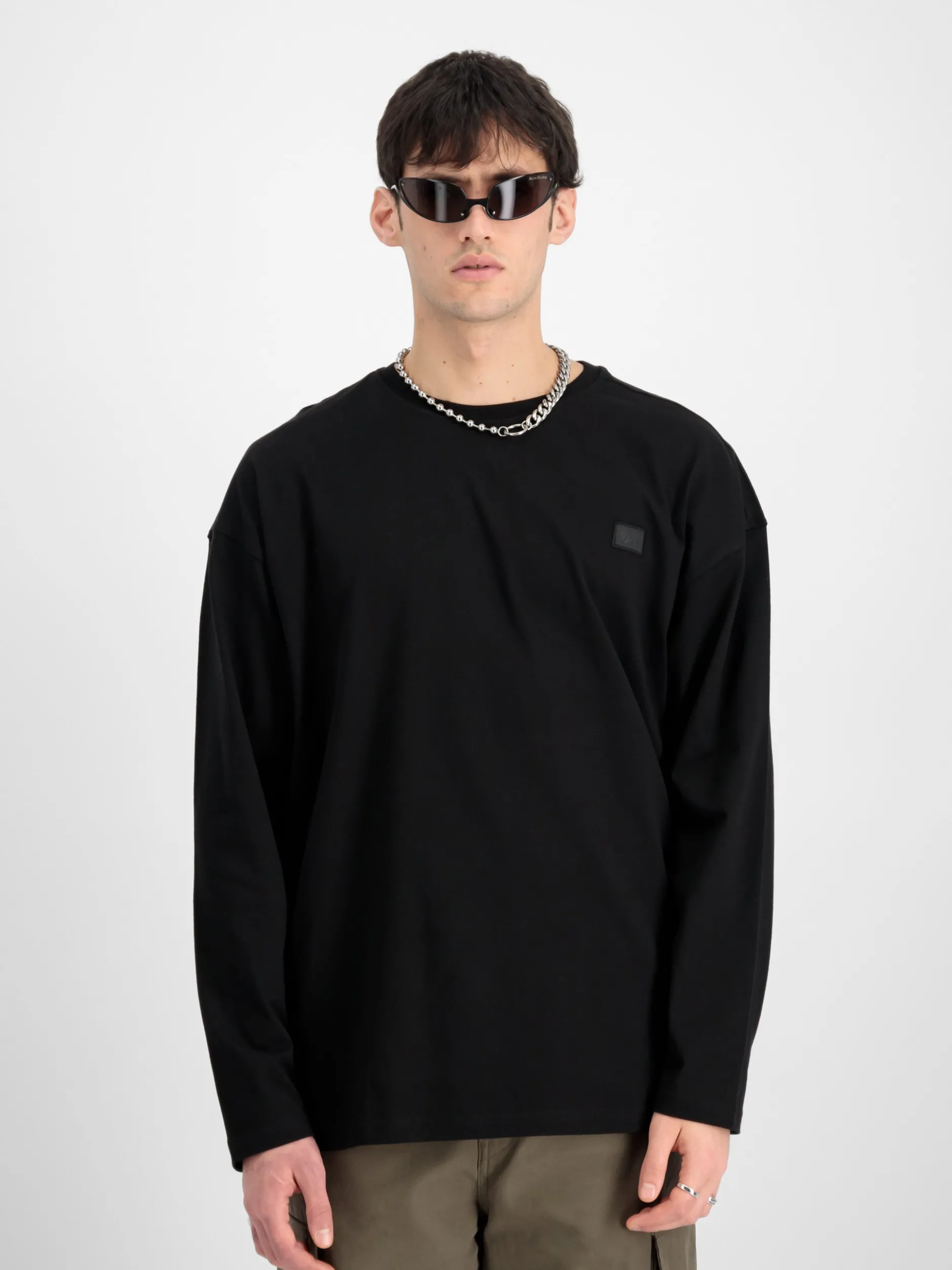 Alpha Industries Herren Langarmshirt in schwarz