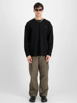 Alpha Industries Herren Langarmshirt in schwarz