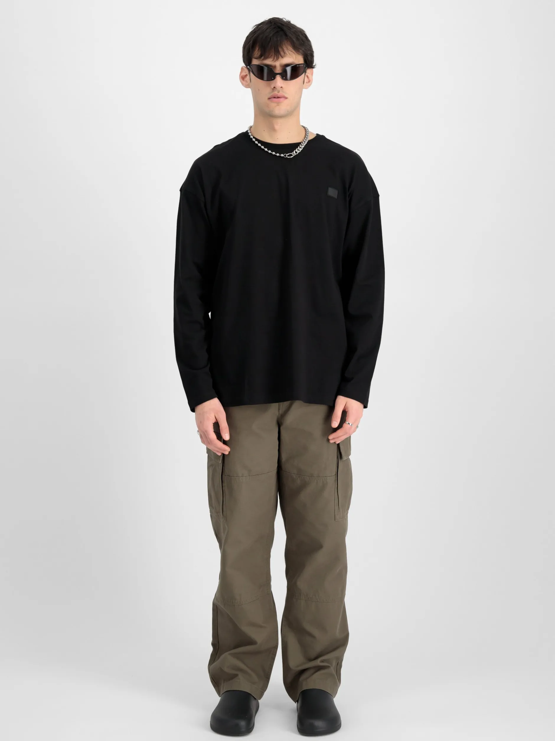 Alpha Industries Herren Langarmshirt in schwarz