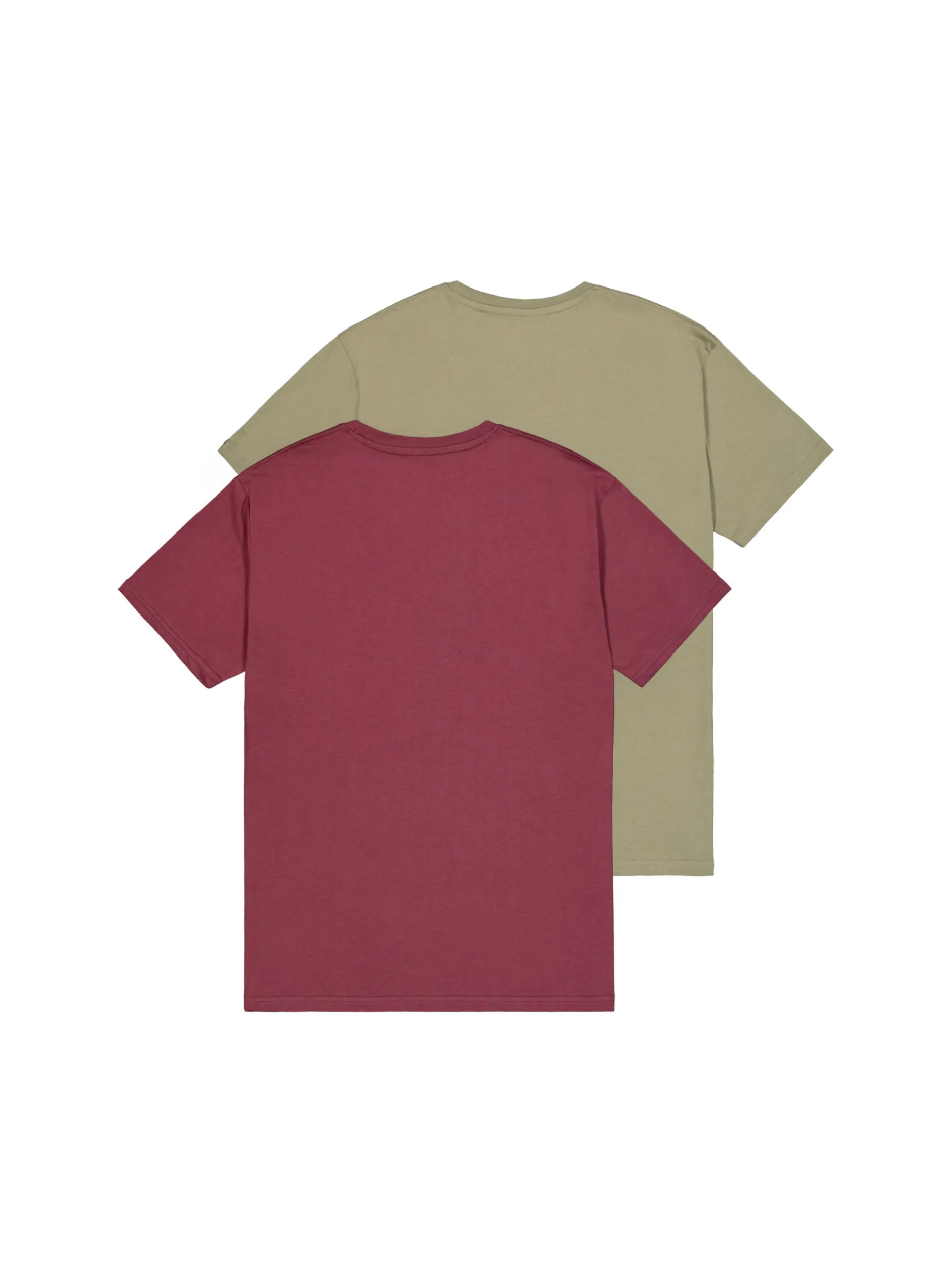 Alpha Industries Herren T-Shirts im 2er-Pack in bordeaux oliv