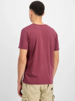 Alpha Industries Herren T-Shirts im 2er-Pack in bordeaux oliv