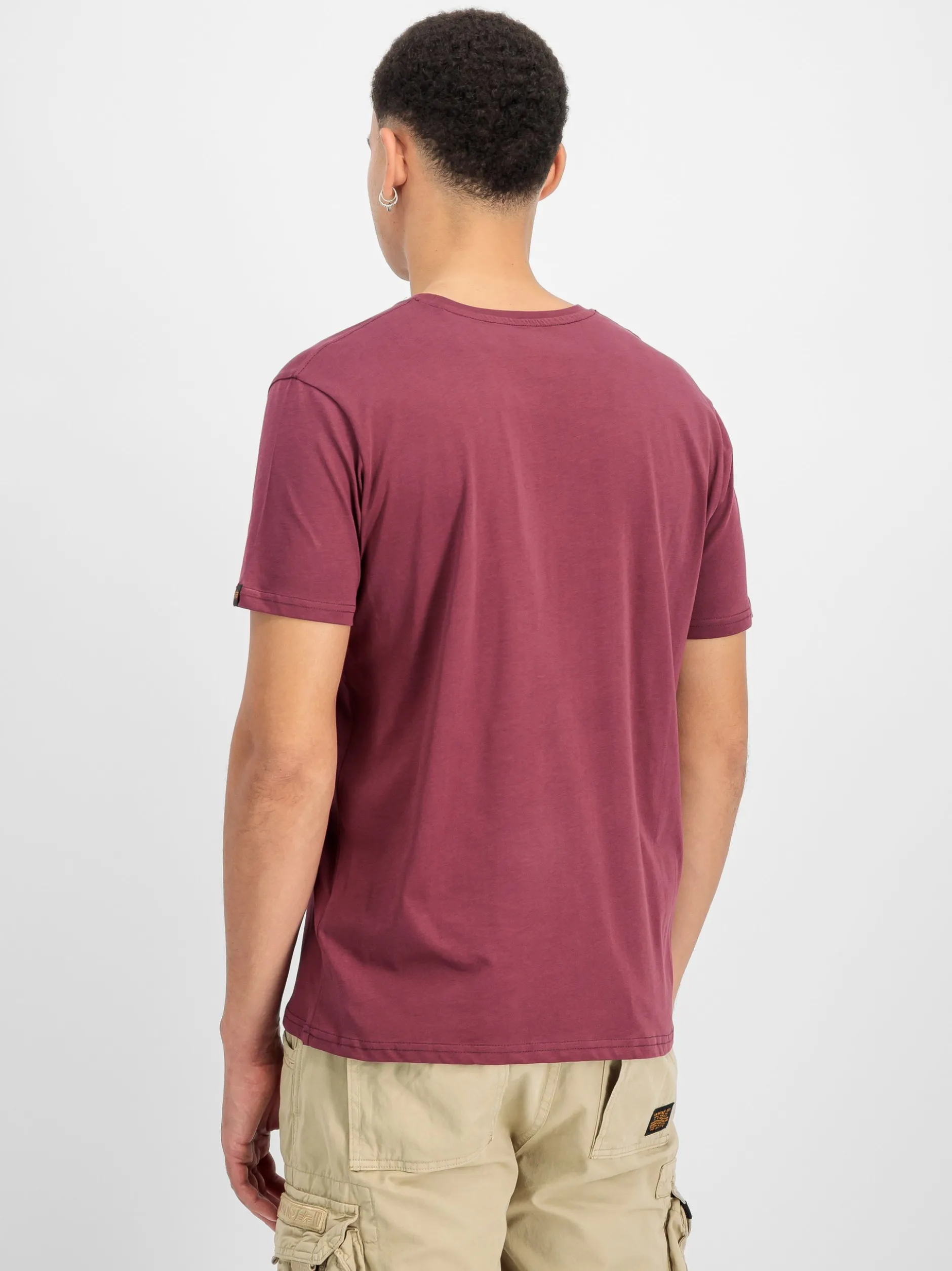 Alpha Industries Herren T-Shirts im 2er-Pack in bordeaux oliv