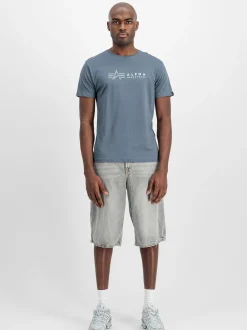 Alpha Industries Herren T-Shirt in blue stone