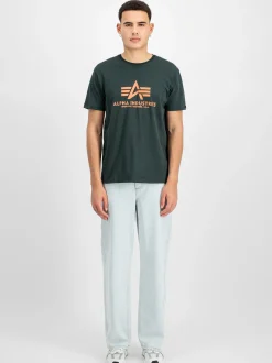 Alpha Industries Herren T-Shirts im 2er-Pack in tanne schwarz