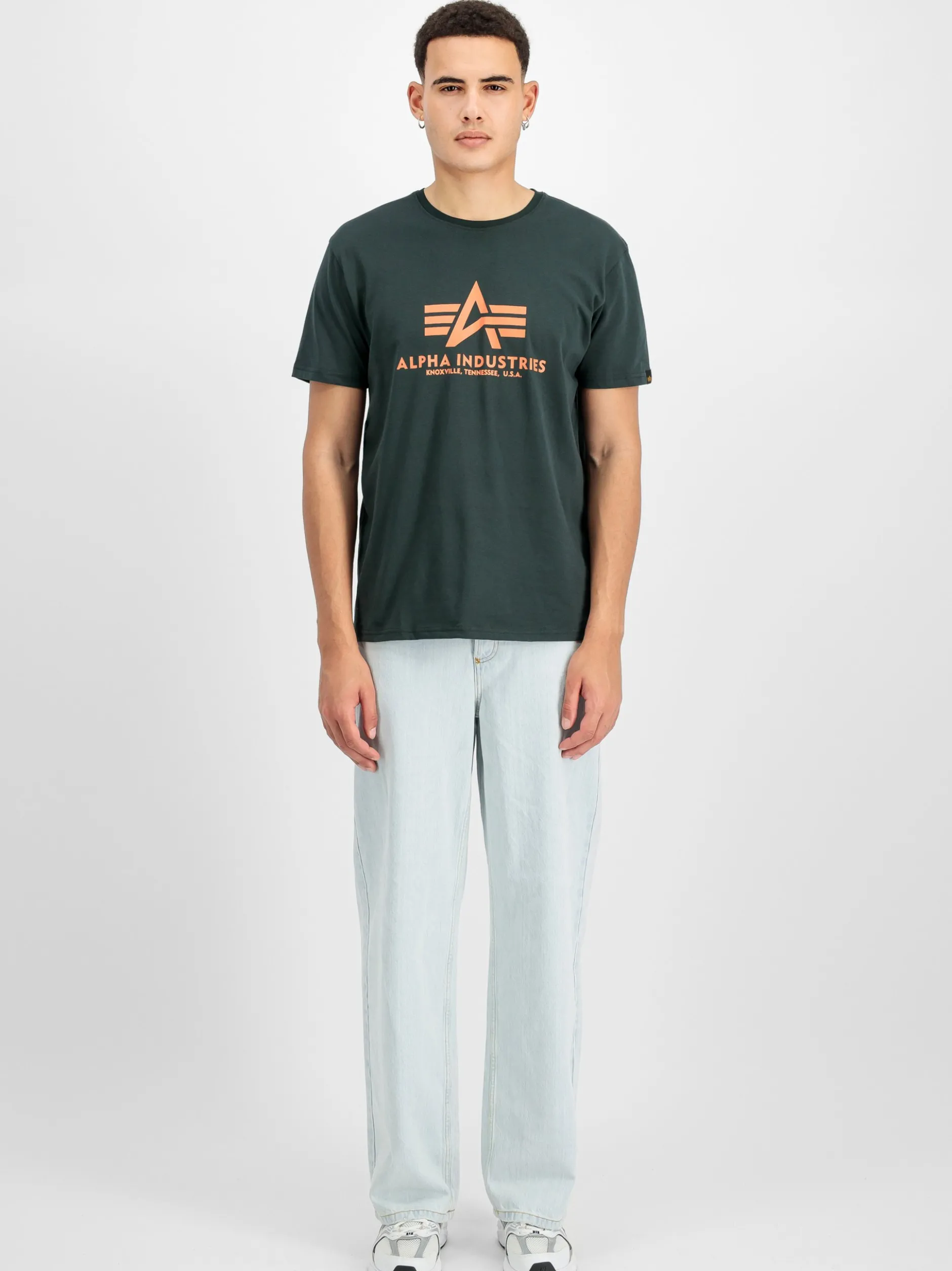 Alpha Industries Herren T-Shirts im 2er-Pack in tanne schwarz