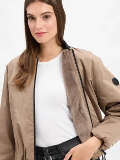 Amber & June Damen Blouson-Jacke in taupe