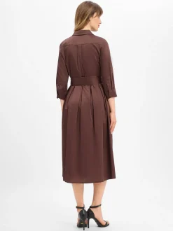 Ambiance Damen Blusenkleid in schoko - Ärmel: 3/4 Arm