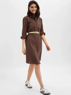 Ambiance Damen Blusenkleid in schoko - Ärmel: 3/4 Arm