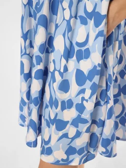 Ambiance Damen Kleid in blau ecru - Ärmel: kurzarm