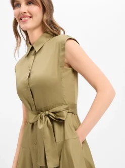 Ambiance Damen Sommerkleid in oliv - Ärmel: extra kurz