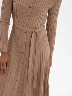 Ambiance Damen Strickkleid mit Woll-Anteil in camel