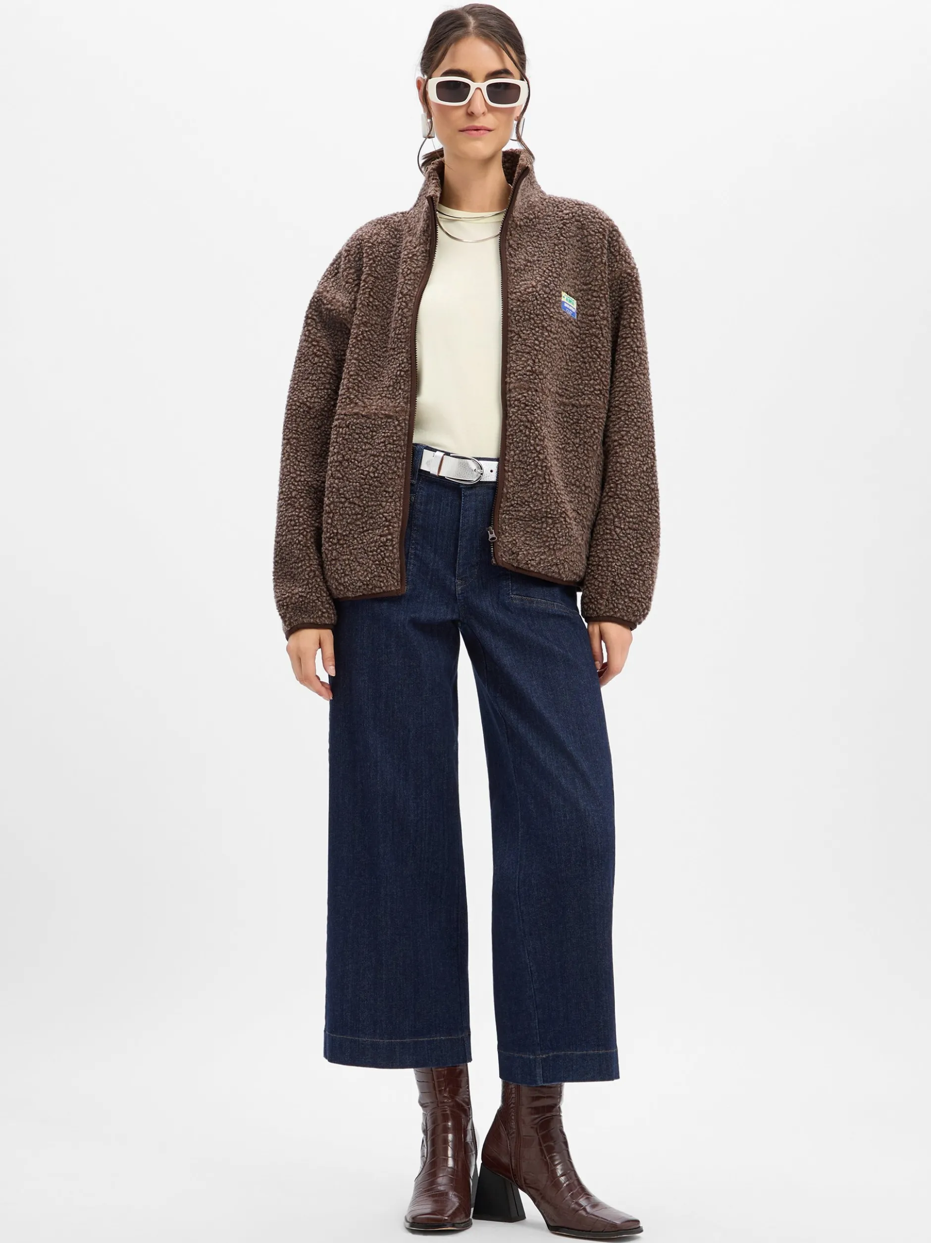 american vintage Damen Fleecejacke - Hok in schoko