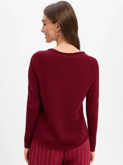 american vintage Damen Langarmshirt - Son31G in bordeaux