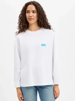 american vintage Damen Langarmshirt - Gixy in weiß