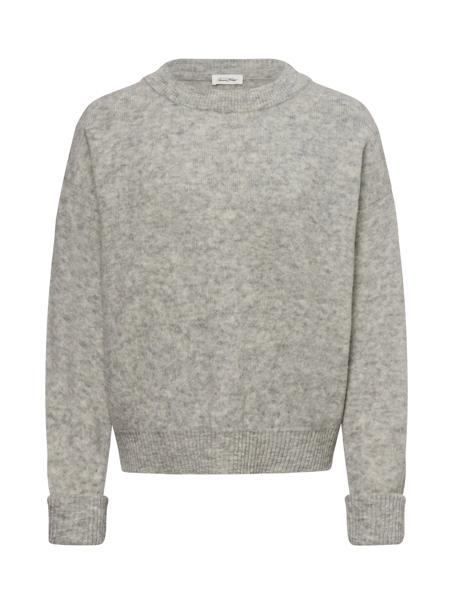 american vintage Damen Strickpullover mit Alpakaanteil - Vito in grau