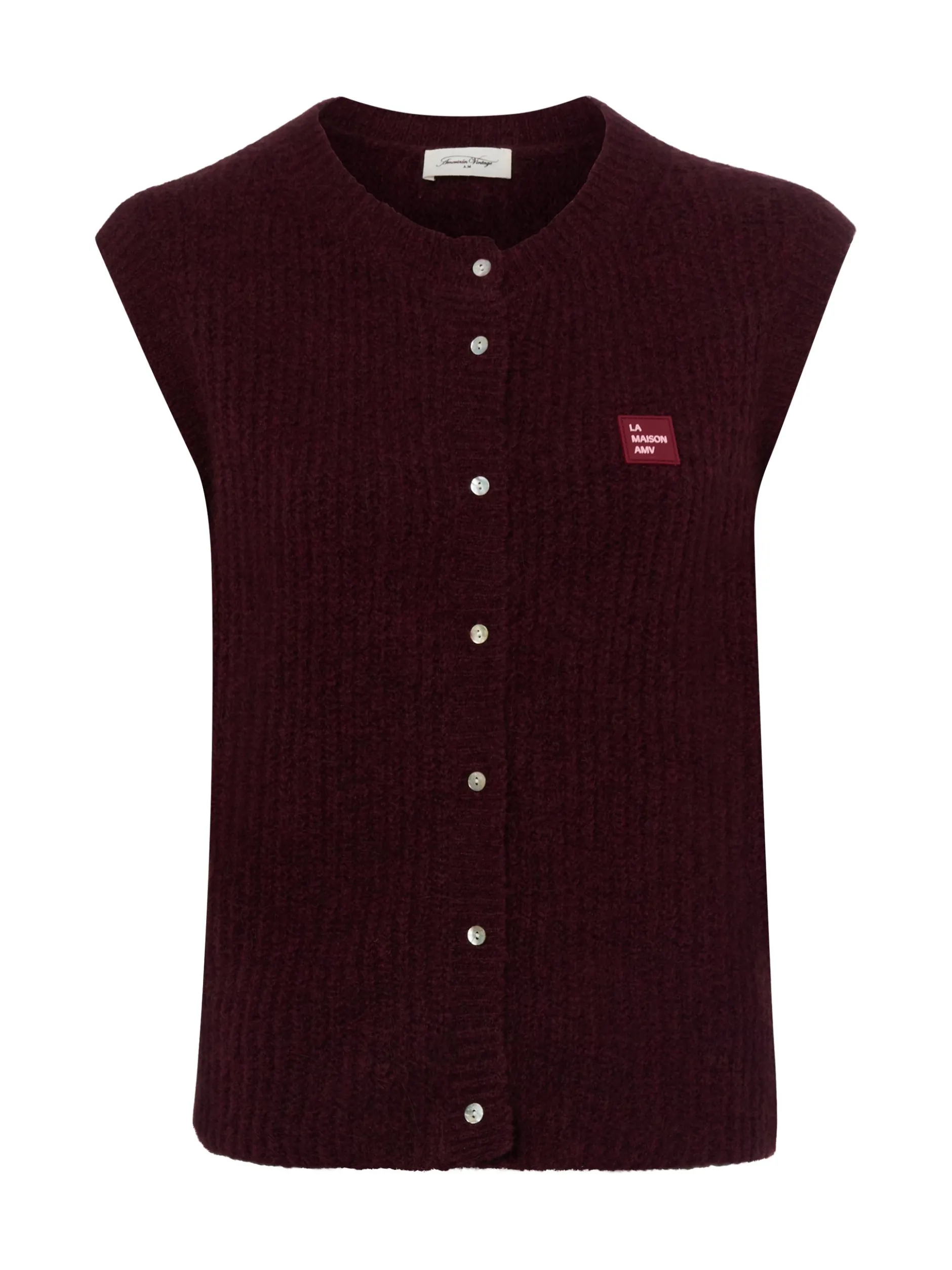 american vintage Damen Strickweste - East19M in aubergine