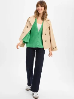 american vintage Damen Strickjacke mit Wolle - Damsville in grün