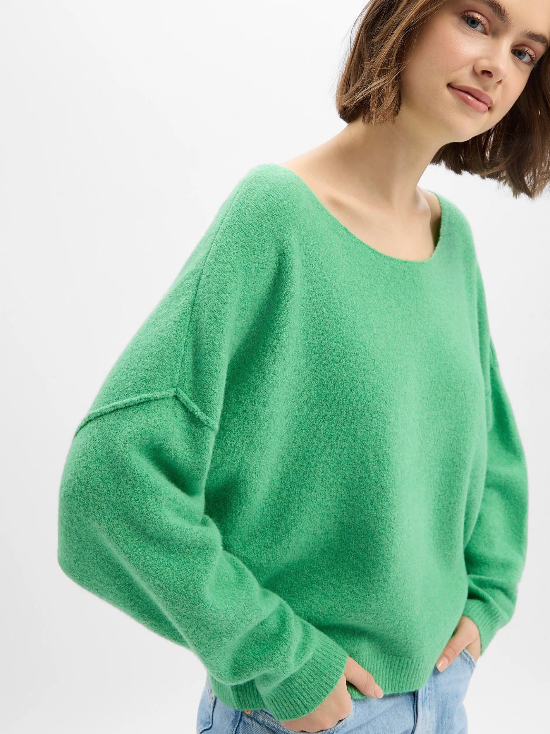 american vintage Damen Strickpullover mit Wollanteil - Damsville in grün
