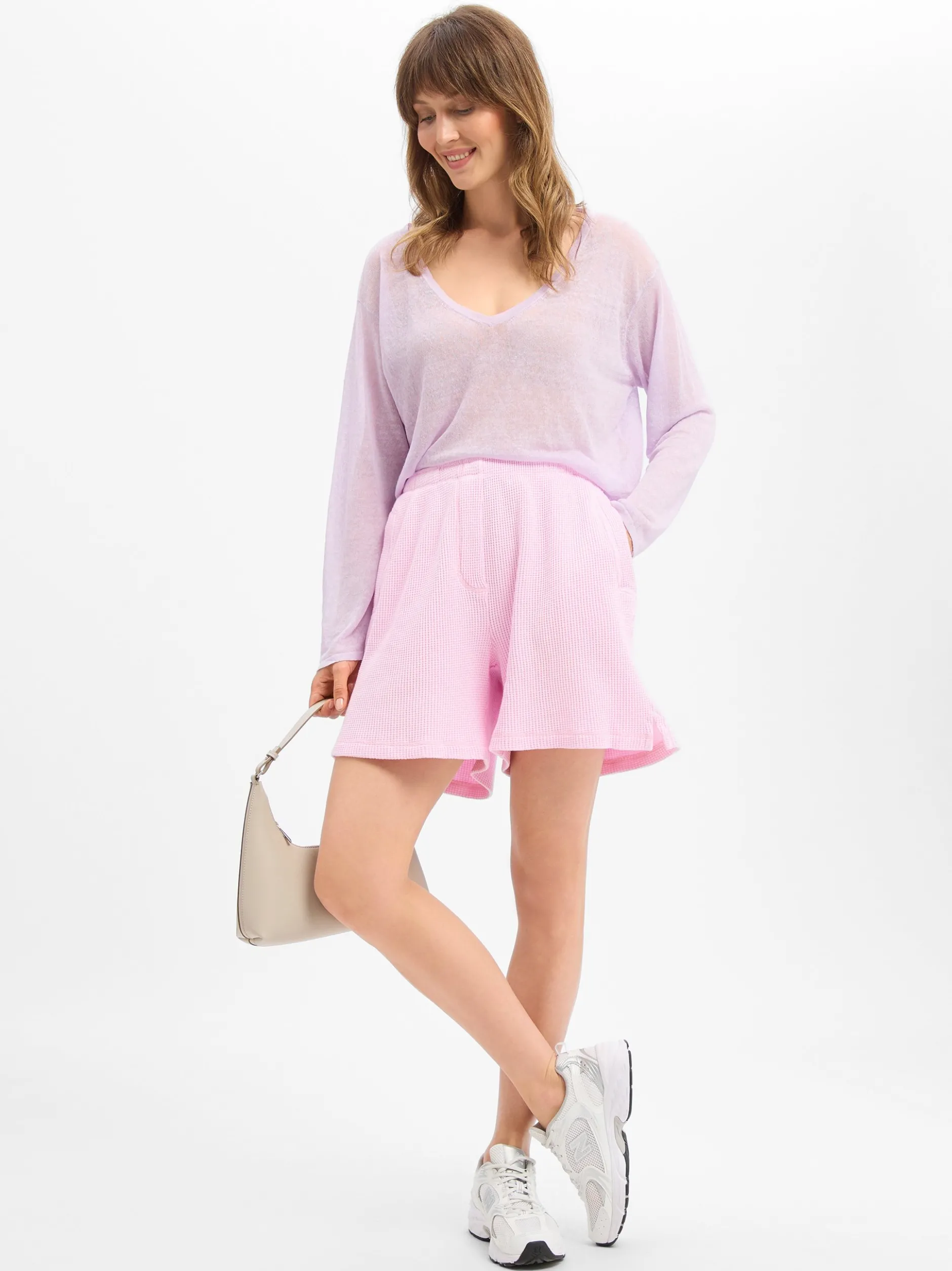 american vintage Damen Sweatshorts - Uscow in rosa