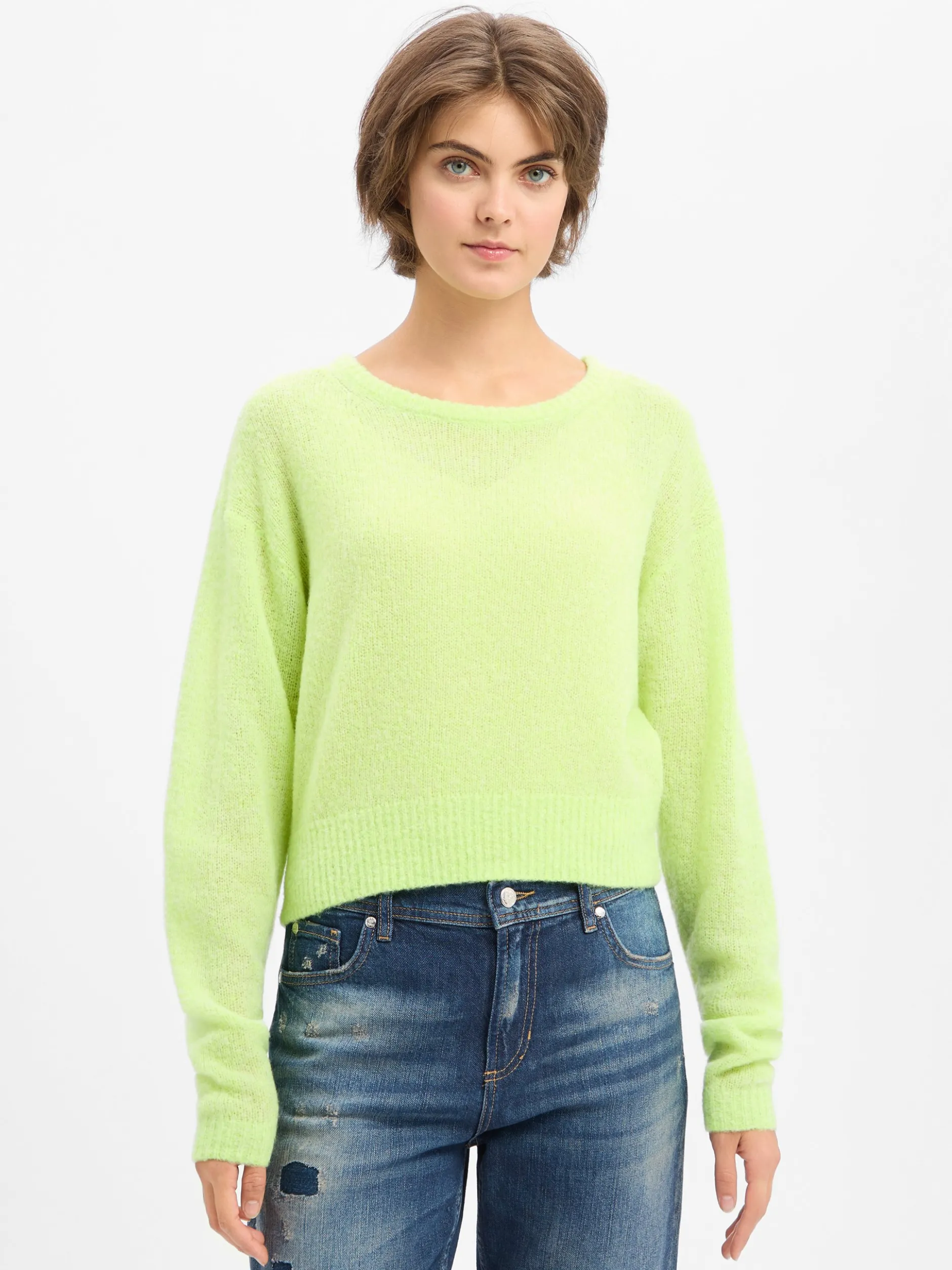american vintage Damen Wollpullover - Nuggy in limone