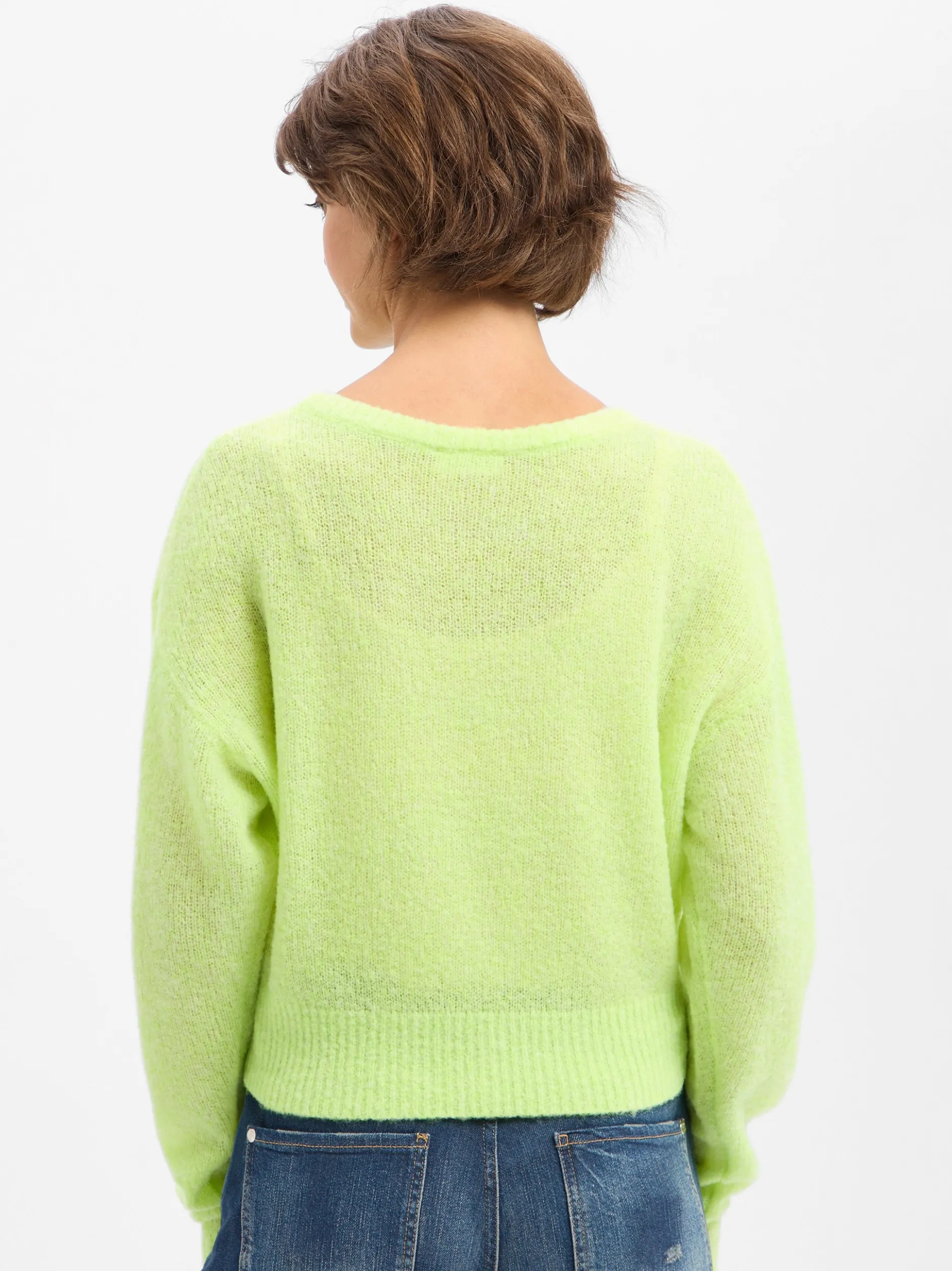 american vintage Damen Wollpullover - Nuggy in limone