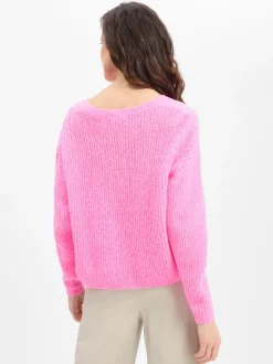 american vintage Damen Woll-Strickjacke in rosa
