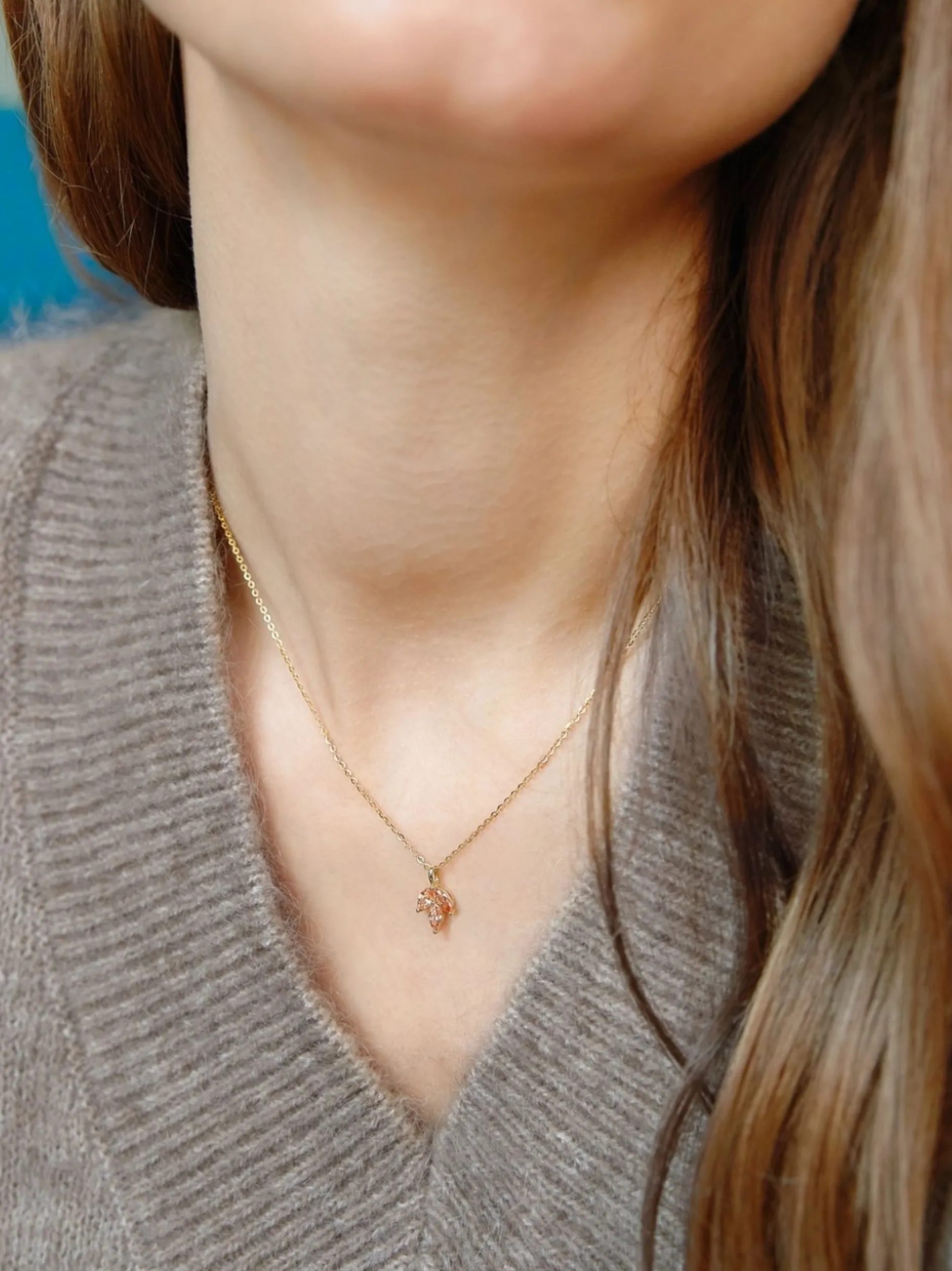 amor Damen Kette mit Anhänger in orange