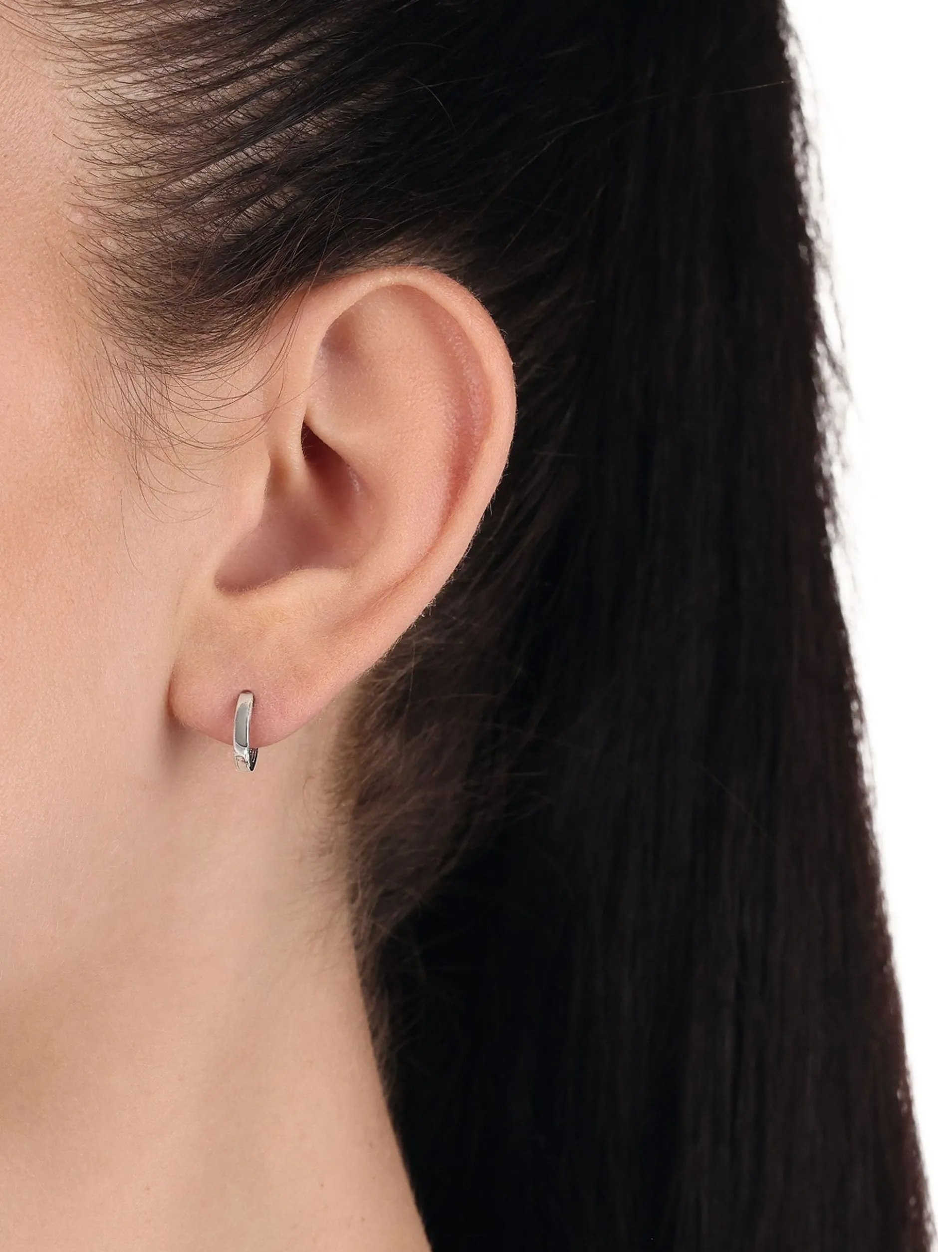 amor Unisex Single Creole in silber