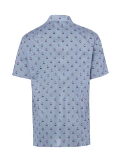 Andrew James Herren Business-Kurzarmhemd in blau rot