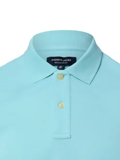 Andrew James Herren Poloshirt in türkis - Ärmel: kurzarm