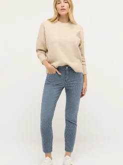 Angels Damen Hose - Ornella Sporty in marine weiß