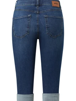 Angels Damen Jeans - Capri Turn Up in medium stone