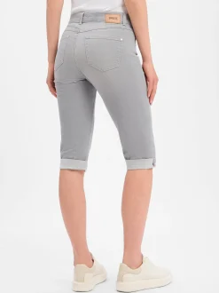 Angels Damen Jeans - Capri Turn Up in hellgrau